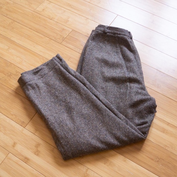 Vintage Wool Herringbone Trousers - PLEASE COMMENT BEFORE BUYING - Picture 4 of 4
